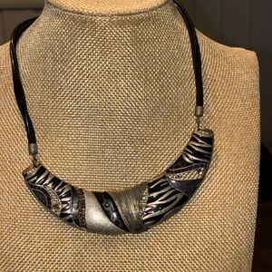 Elegant Black and Silver Necklace